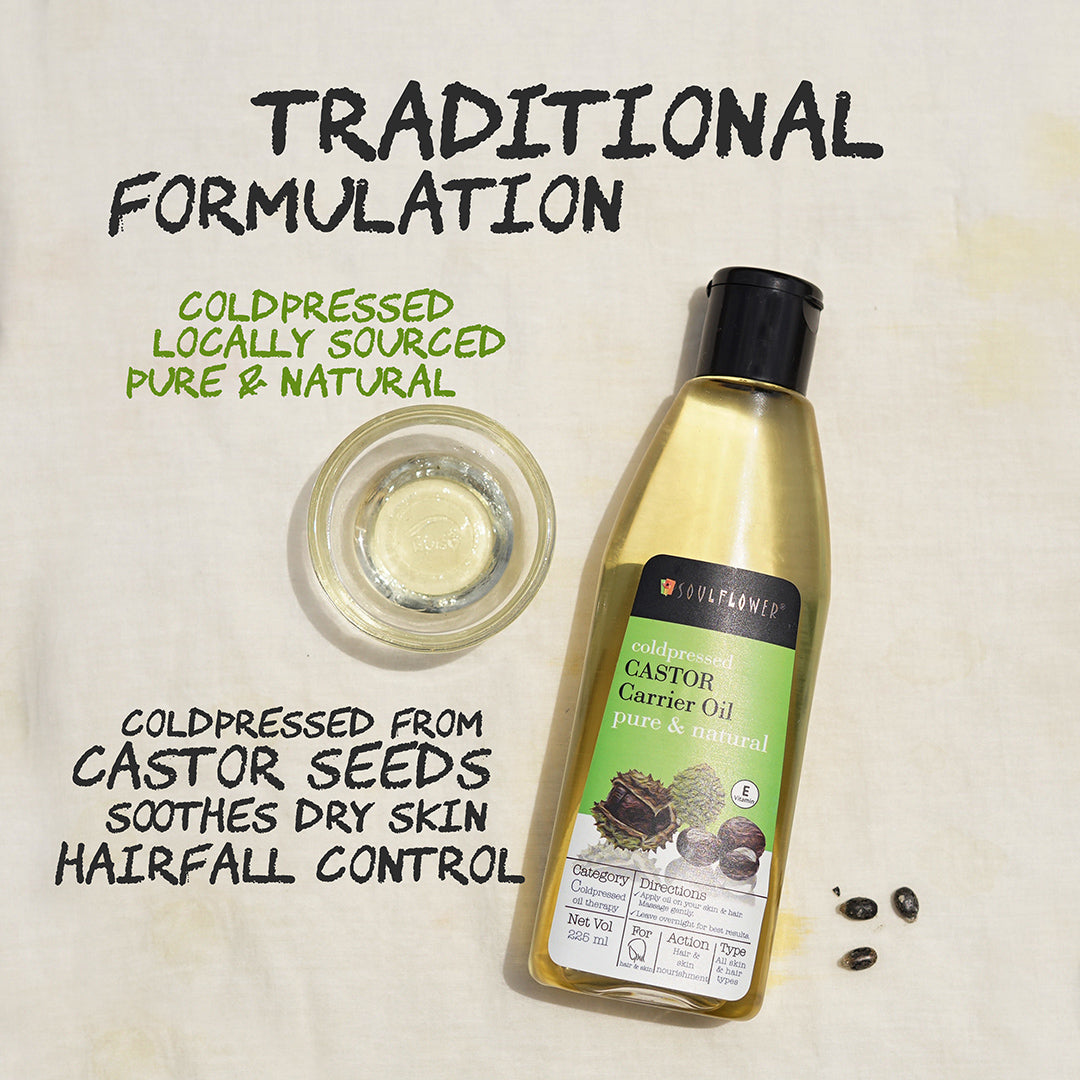 Cold Pressed Castor Oil for Thick Hair, Eyelashes, Eyebrows and Skin Care