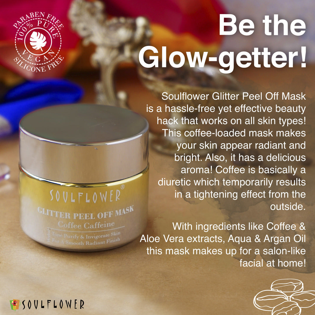 Skin Firming Coffee Glitter Peel Off Mask with Aloe