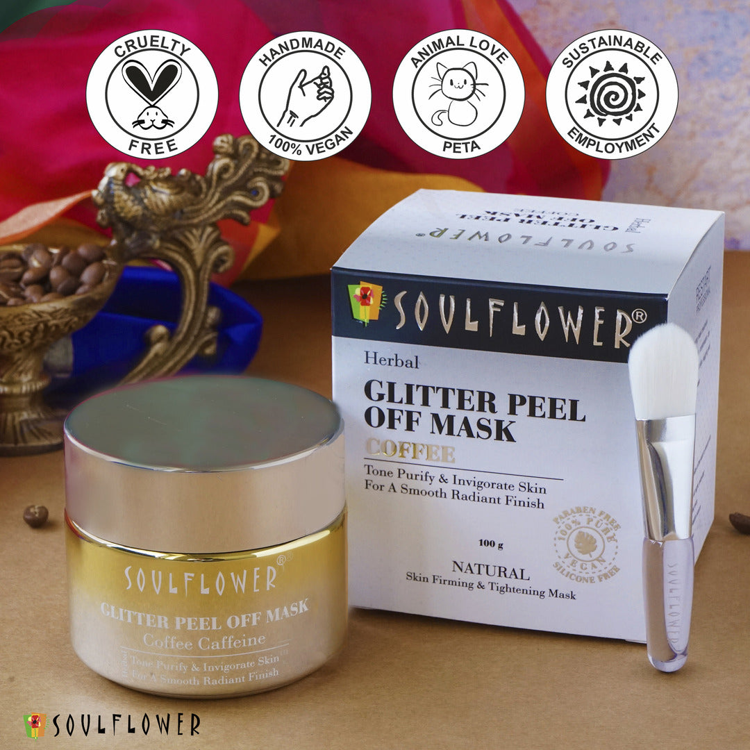 Skin Firming Coffee Glitter Peel Off Mask with Aloe