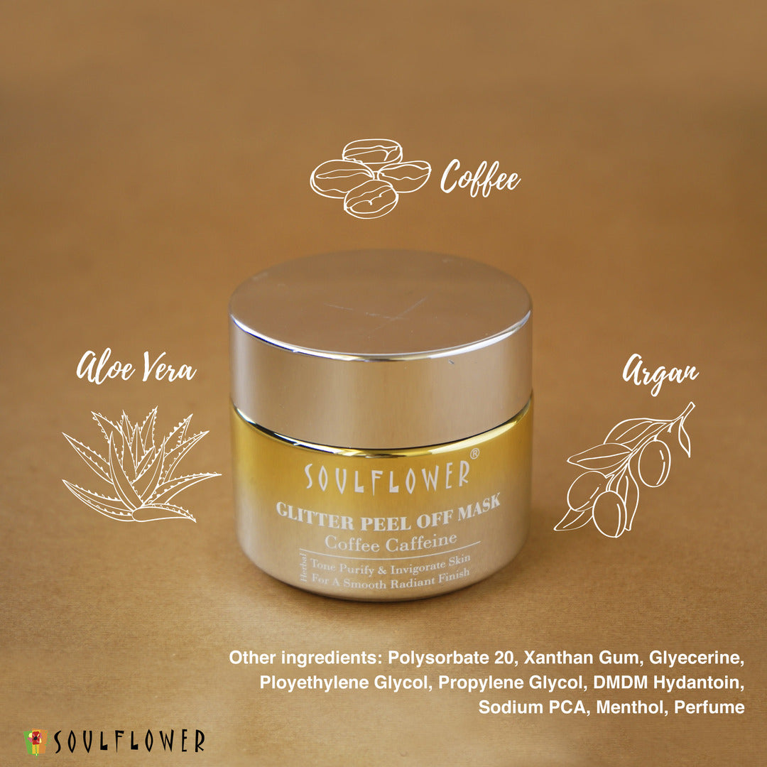 Skin Firming Coffee Glitter Peel Off Mask with Aloe