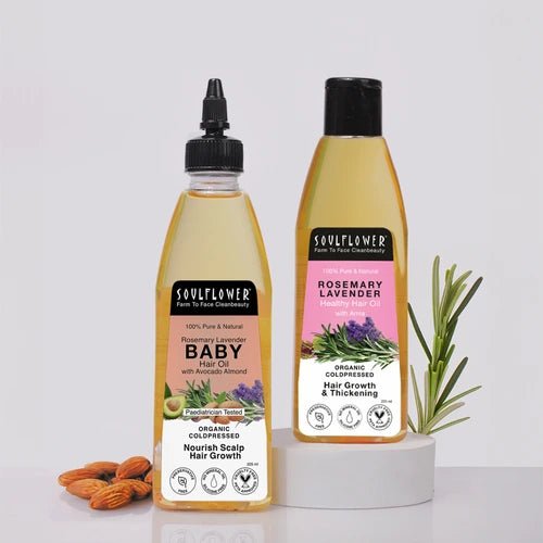 Rosemary Pack by Soulflower for Family Healthy Hair Growth, Hair Fall, Strengthens Hair, Healthy Scalp, Cold-Pressed, Natural, Vegan, Men & Women
