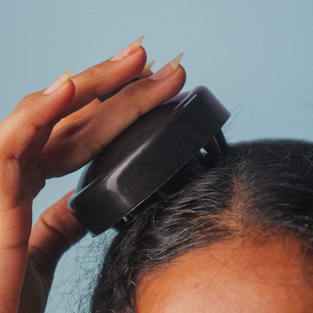 Scalp Massager for thicker and shinier hair with Bristles to enhance scalp microcirculation for faster hair growth.
