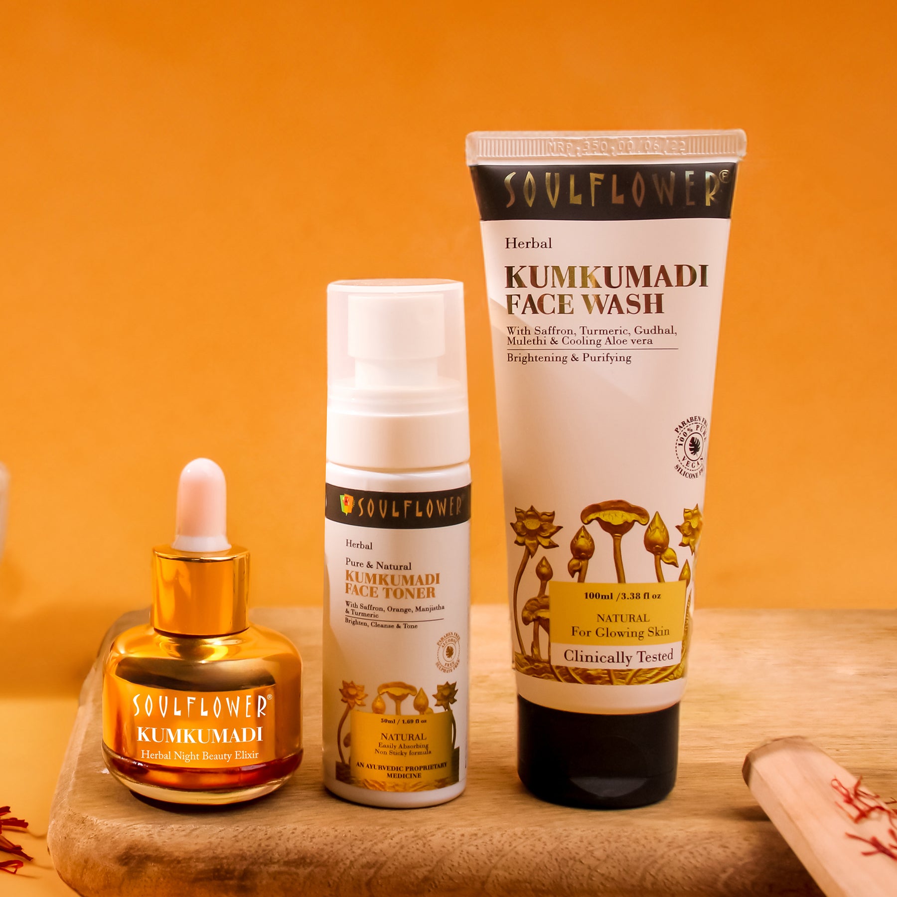 Kumkumadi Cleansing, Toning & Moisturizing Kit - CTM