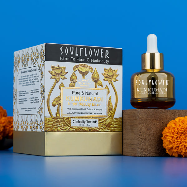 Kumkumadi Tailam Oil with Saffron and Almond for Skin Lightening, Pigmentation Control