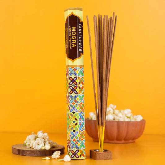 Mogra luxury agarbatti – charcoal-free incense sticks for meditation and puja rituals, 30-min long burn