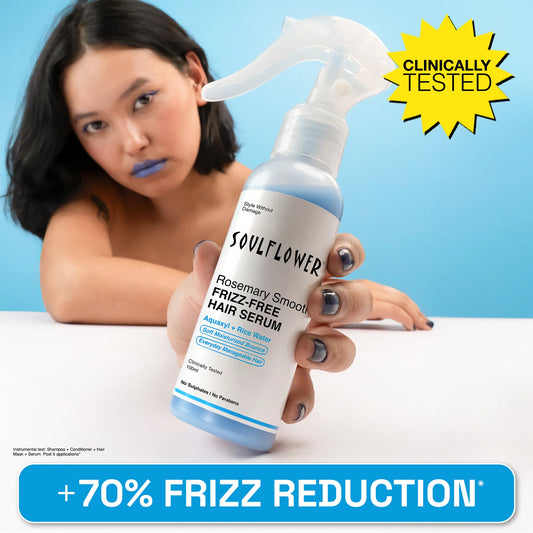 Soulflower Rosemary Smooth Frizz-Free Hair Serum — leave-in serum for instant frizz control, hydration and bouncy hair