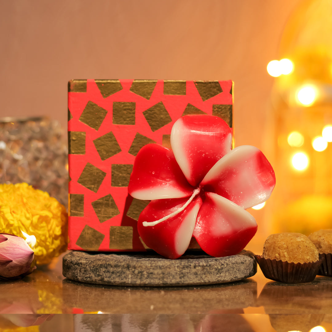 Rose Aroma Floating Candle Hibiscus Shape Big
