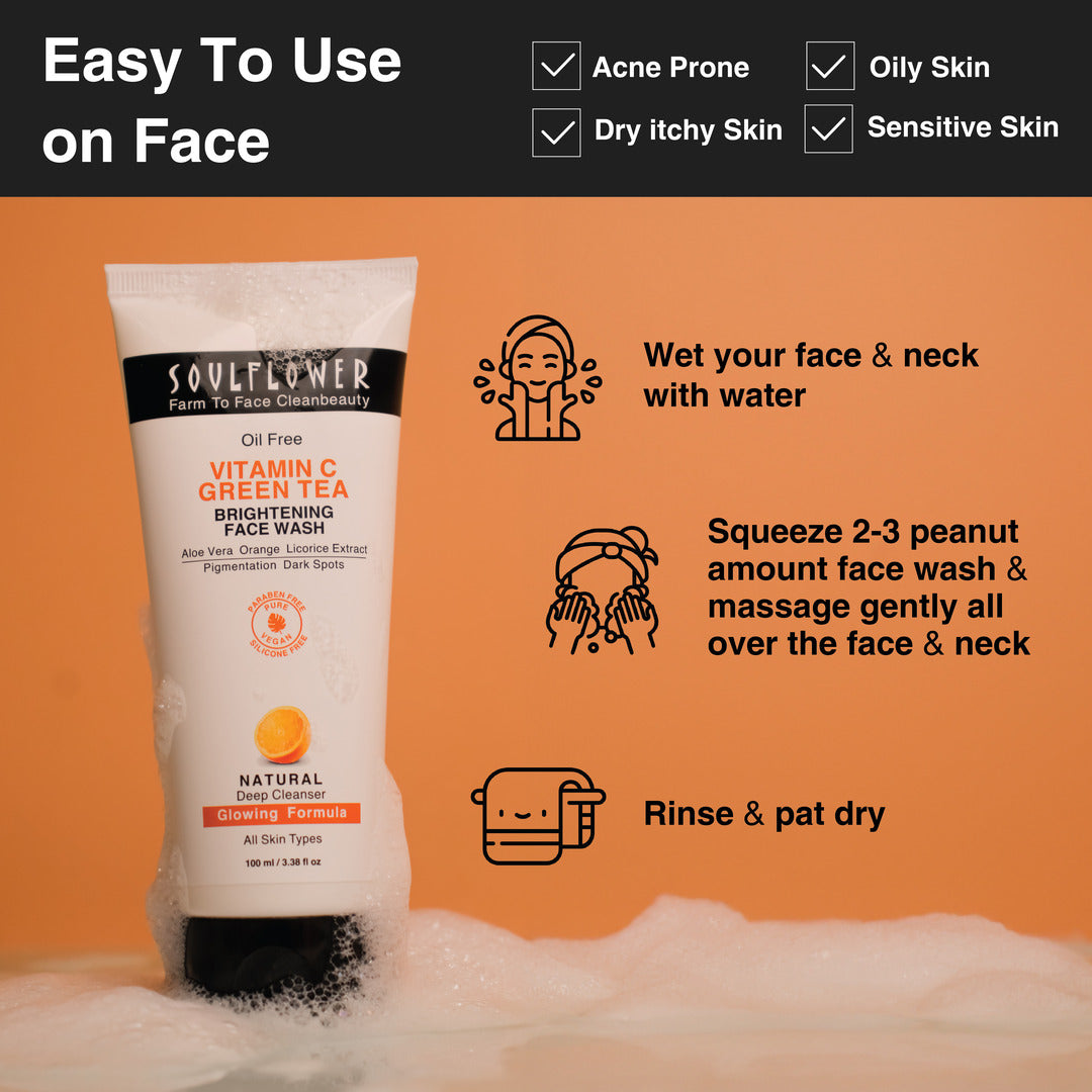 Vitamin C Green Tea Brightening Face Wash 100ml - Tube