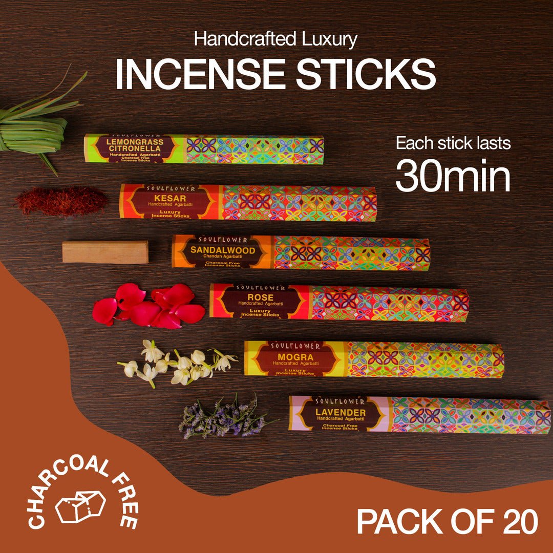 Each lavender incense stick burns for up to 30 minutes, perfect for daily rituals or quiet evenings.