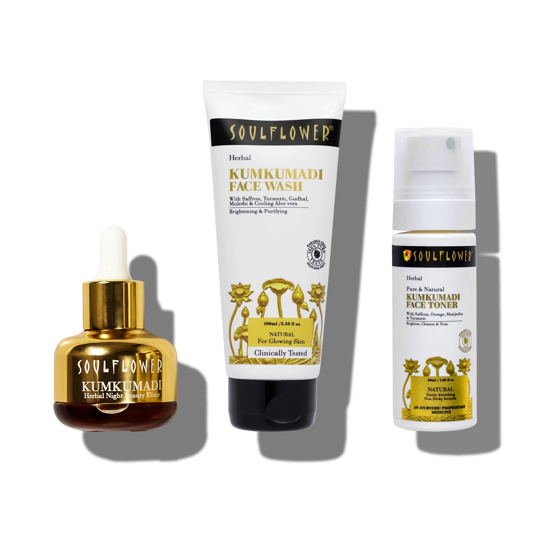 Kumkumadi Cleansing, Toning & Moisturizing Kit - CTM