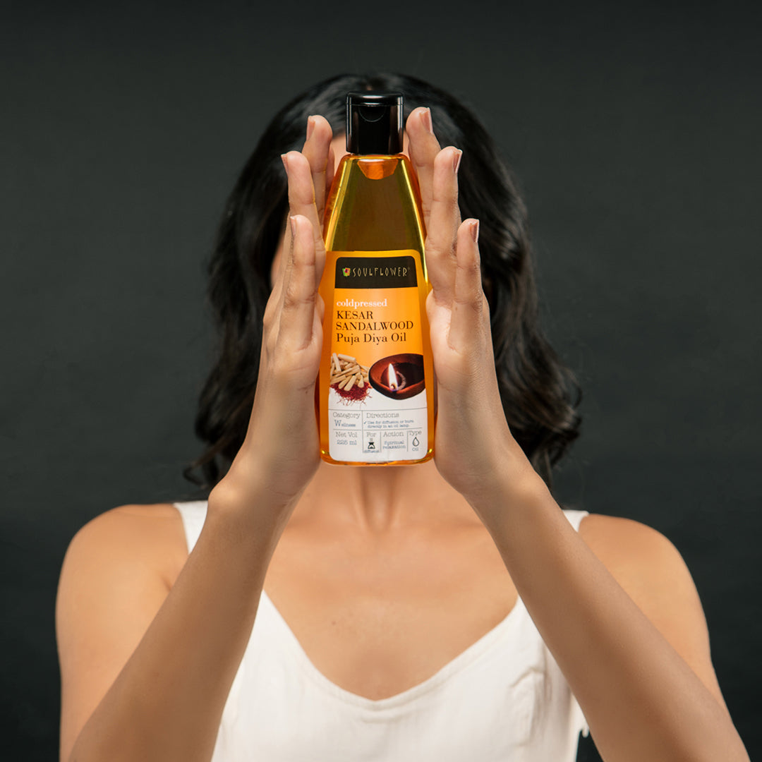 Cold pressed Saffron, Sandalwood Oil, Ghee, Vegetable Oil.
