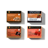 Winter Deep Moisturization Hydration Set with 4 natural, cold-processed soaps made from shea butter, cocoa butter, and pure oils for intense hydration and gentle exfoliation.