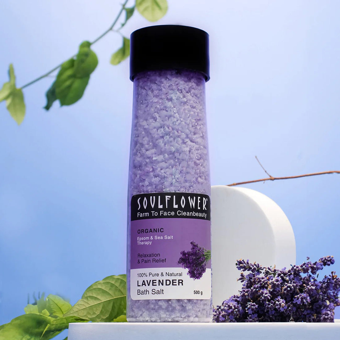 Image of Organic Epsom and Sea Salt Therapy 100% Pure and Natural Lavender Bath Salt
