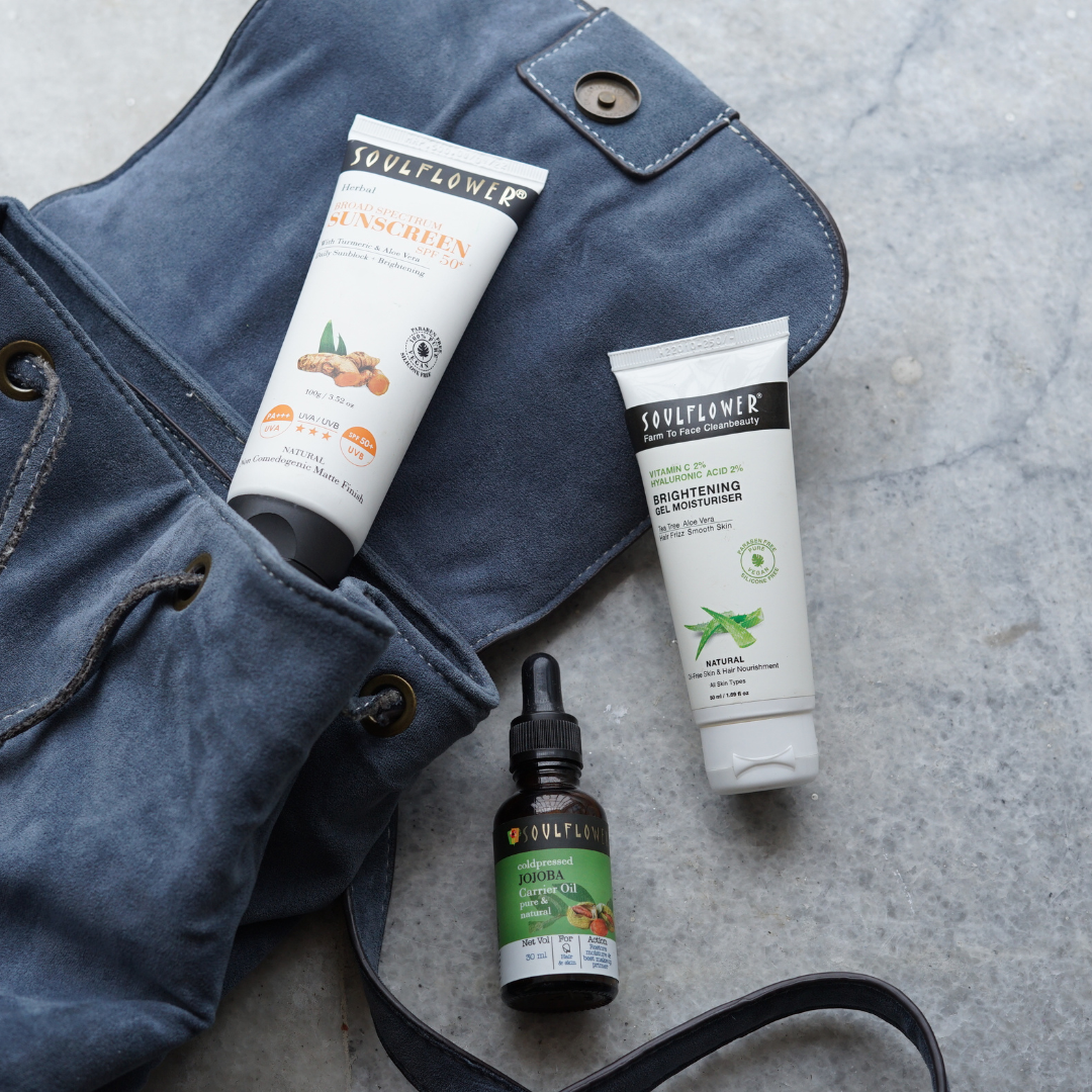 Soulflower Sunscreen, Jojoba Carrier Oil, Brightening Gel Moisturiser
