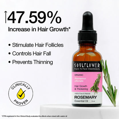 Clinically Tested Rosemary Essential Oil for Hair Growth (30ml * 3)