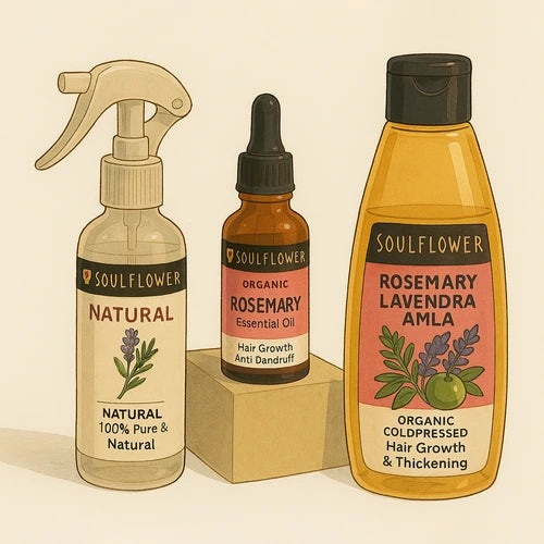 Rosemary Essential Oil, Rosemary Water & Rosemary Lavender Hair Oil