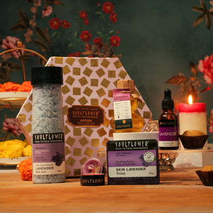 soulflower Selfcare lavender Hexagon Gift Set