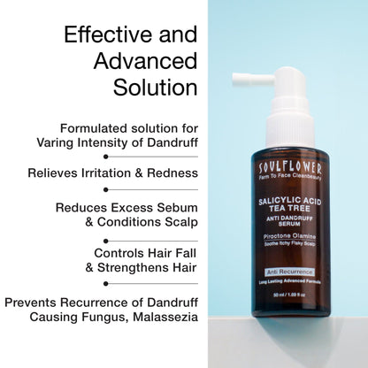 Benefits of using serum for dandruff, promotes hair growth and reduces hair fall and hair breakage.