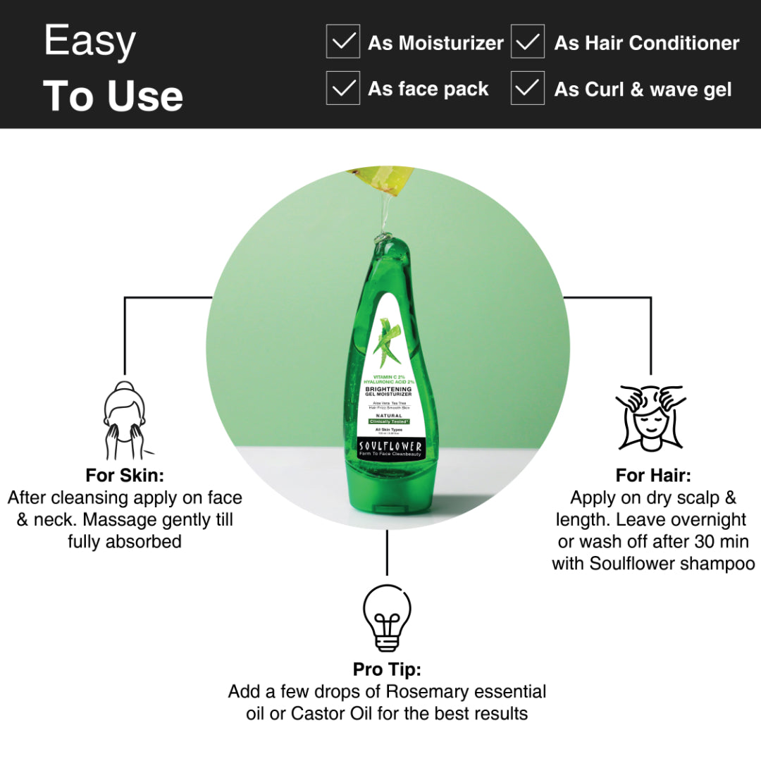 Easy to use and multiple usage of aloe vera gel