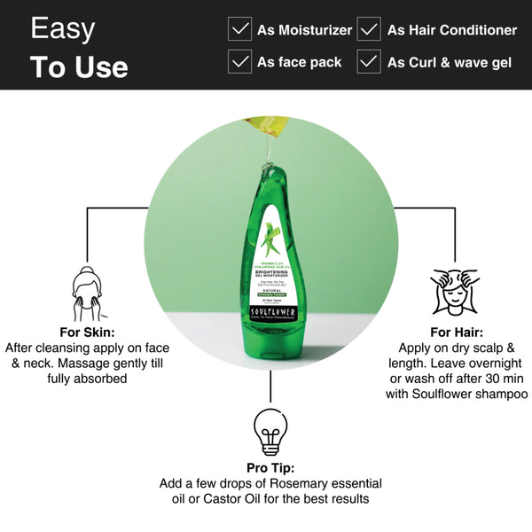 Easy to use and multiple usage of aloe vera gel