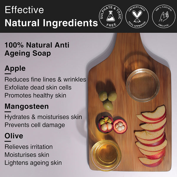 Natural ingredients used in Apple Mangosteen Natural soap 