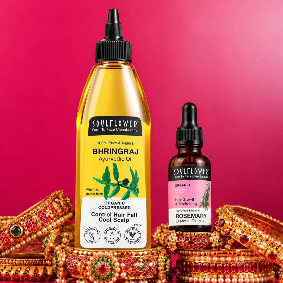 Bhringraj & Rosemary Oil For Stress Hair Fall