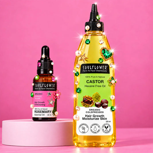 Castor Oil + Rosemary Essential Oil Duo