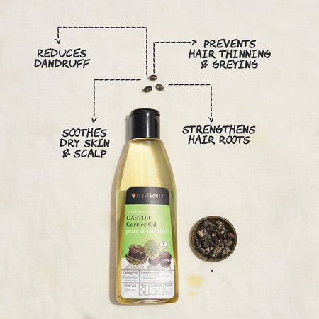 Cold Pressed Castor Oil for Thick Hair, Eyelashes, Eyebrows and Skin Care
