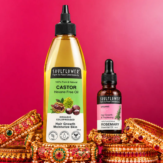 Castor Oil + Rosemary Essential Oil Duo