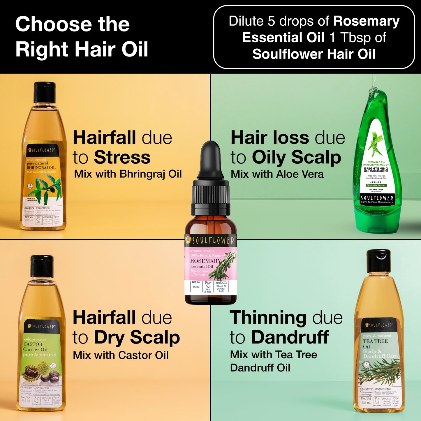 rosemary oil to reduce hair loss & dandruff