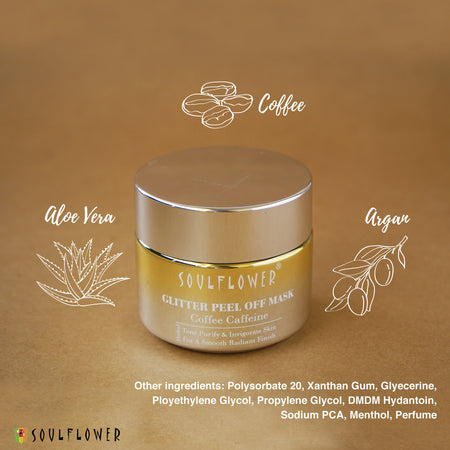 Skin Firming Coffee Glitter Peel Off Mask with Aloe