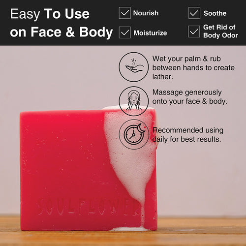 Sweet Rose Natural Soap for face and body with its usage