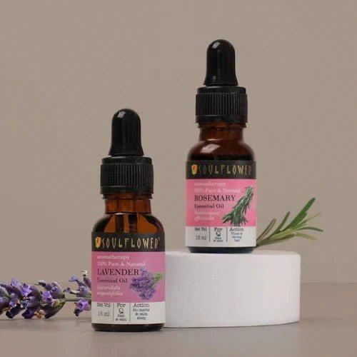 Rosemary and lavender essential oil for thick nourished hair growth and glowing skin—100% pure and natural blend