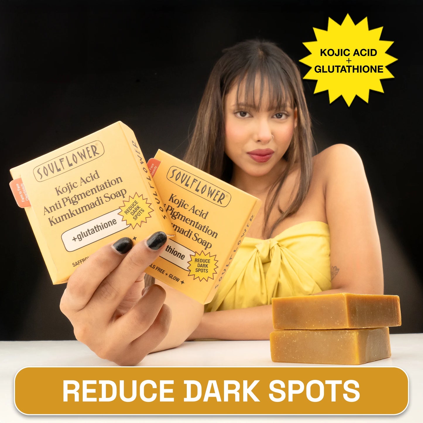 Kojic Acid Anti Pigmentation Kumkumadi Soap Pack 2 - Soulflower