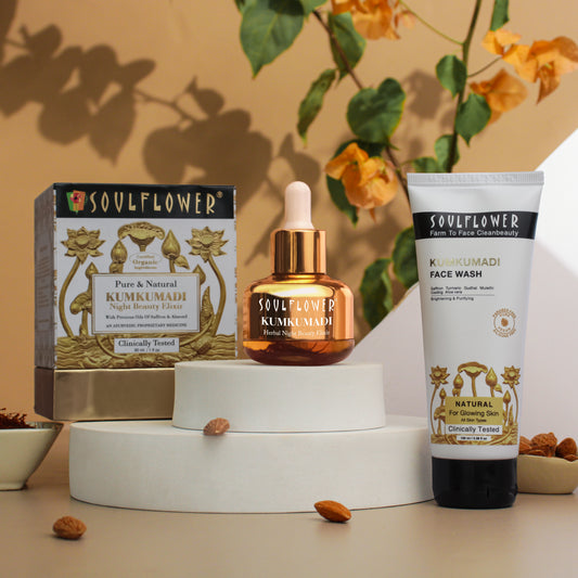 Set of Kumkumadi Face Wash & Night beauty elixir Oil Combo for Glowing skin 