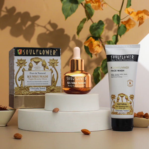 Set of Kumkumadi Face Wash & Night beauty elixir Oil Combo for Glowing skin 