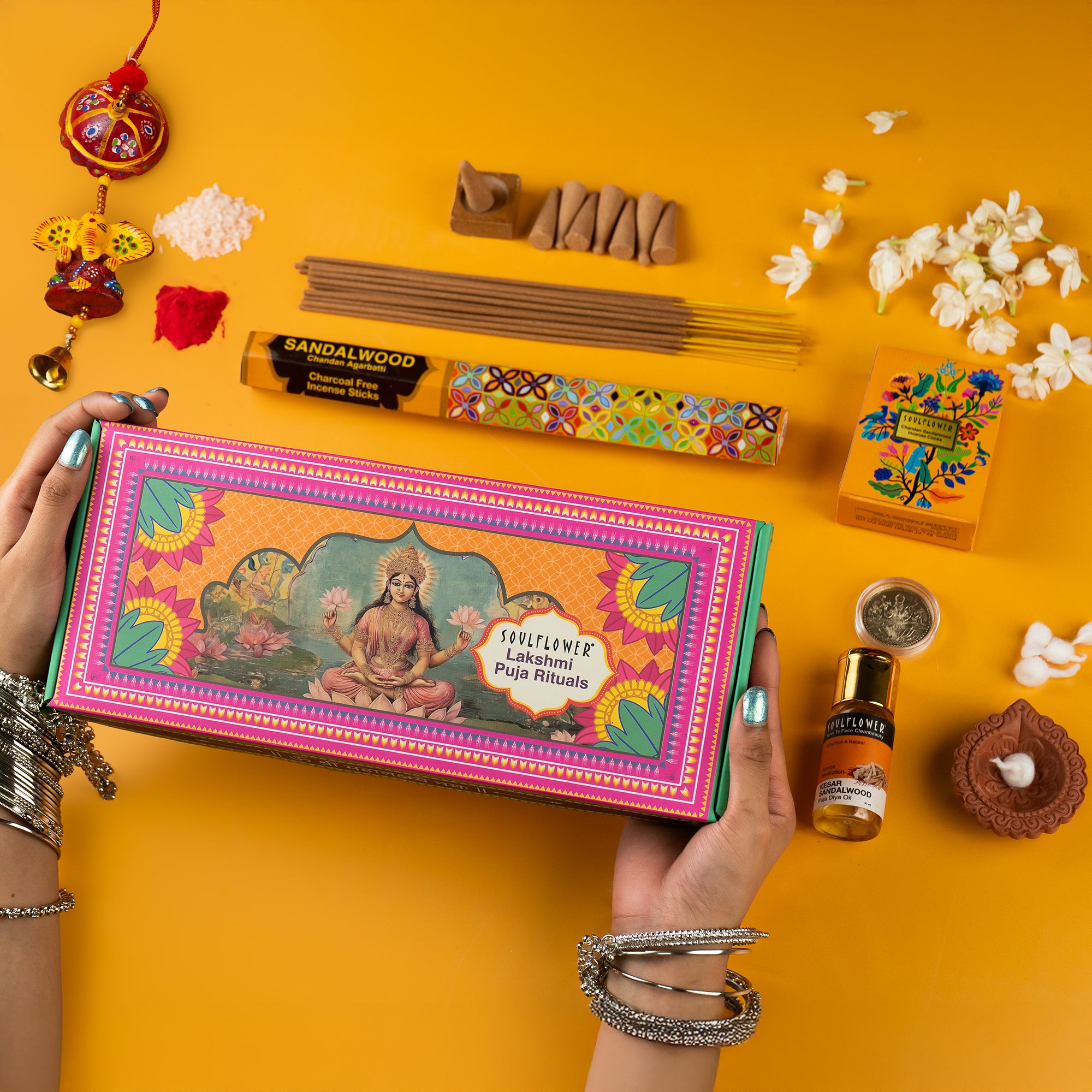 Ganesh Laxmi Puja Ritual Diwali Gift Set – Soulflower.in