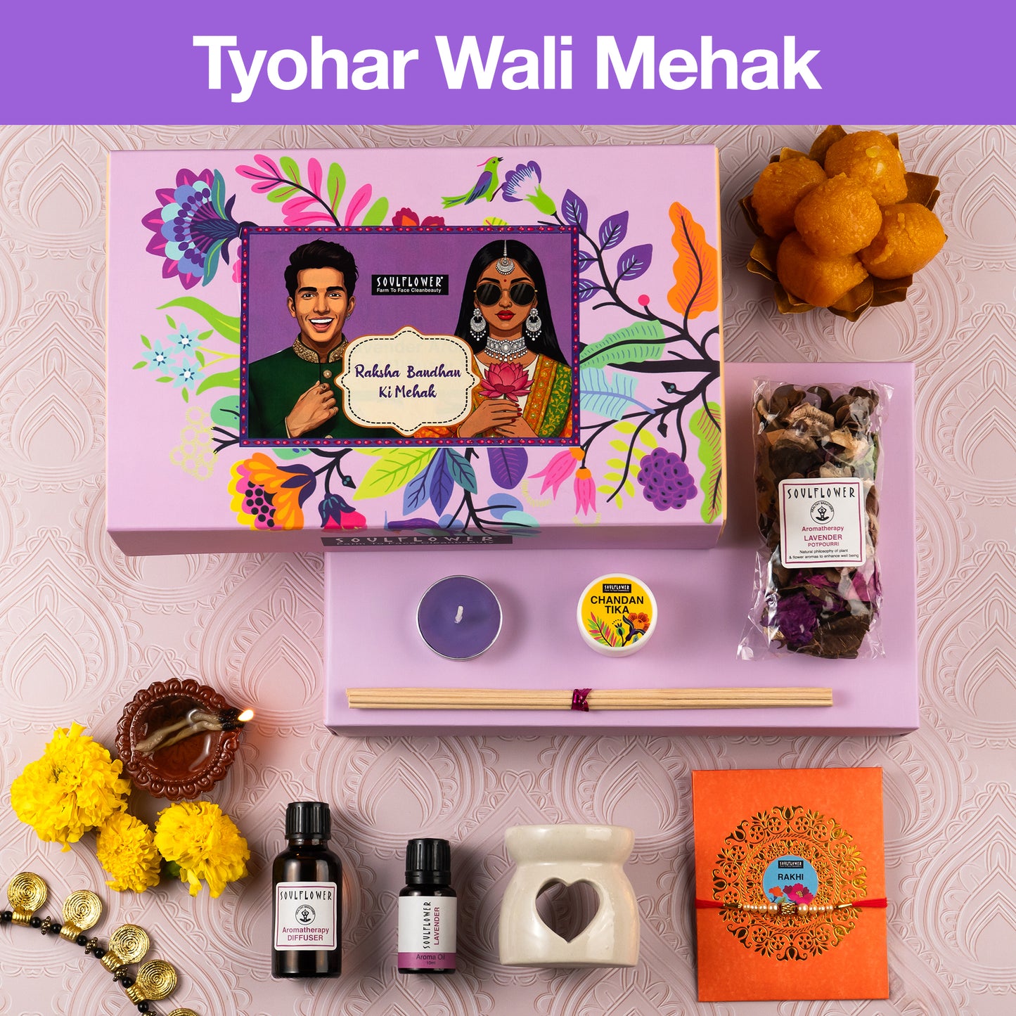 Rakhi Gift with Lavender ki Mehak