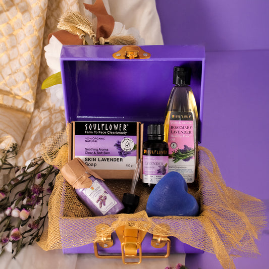 natural skin and hair care Lavender Glow & Grow Trunk giftbox 