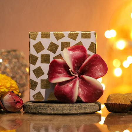 Lavender Aroma Floating Candle Hibiscus Shape Big