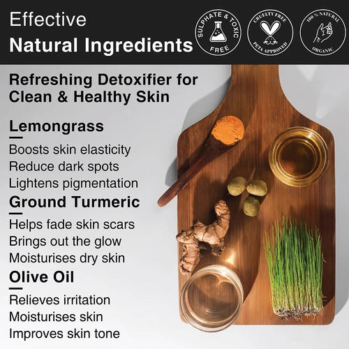Key natural ingredients used in lemongrass and haldi soap