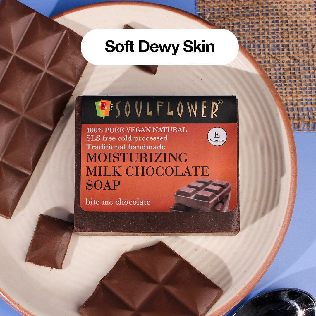organic chocolate moisturizing soap for soft dewy skin