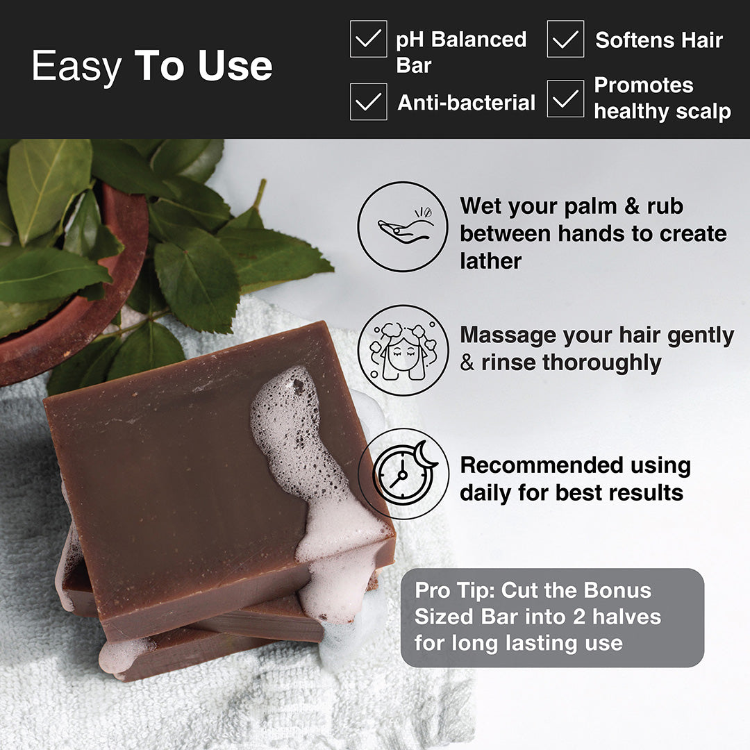 Neem Henna Shikakai Anti-Dandruff Bar for easy usage 