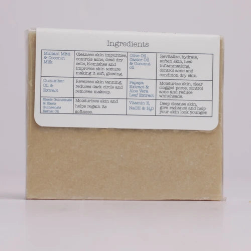 Ingredient list of the natural soap