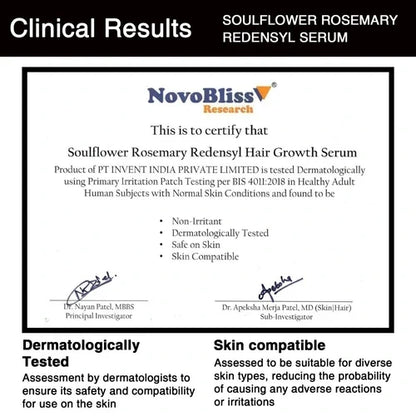 Dermotological test of soulflower rosemary redensyl hair serum