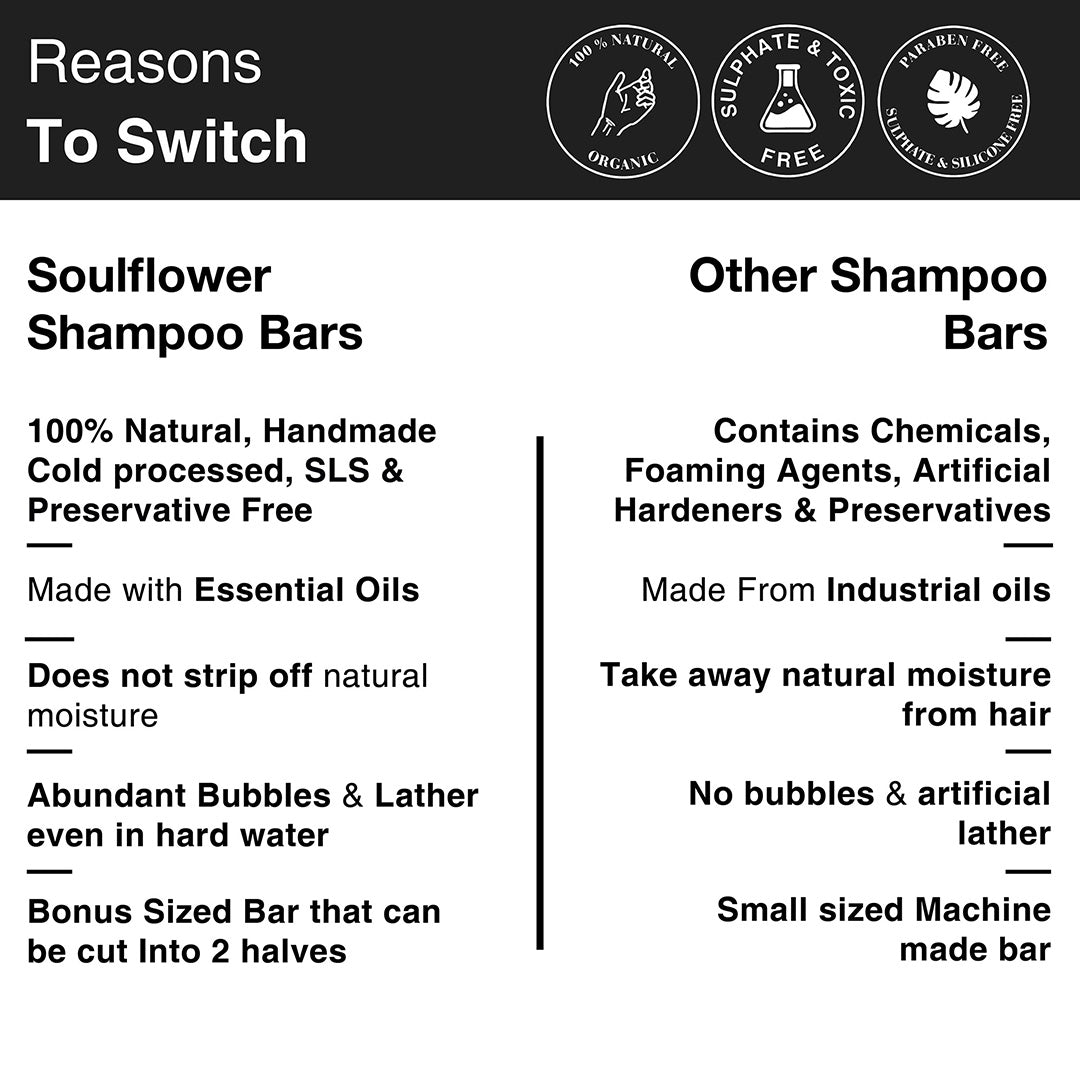 Reason to switch to Soulflower shampoo bars from other shampoo bars