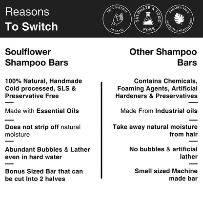 Reason to switch to Soulflower shampoo bars from other shampoo bars