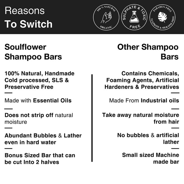 Reason to switch to Soulflower shampoo bars from other shampoo bars