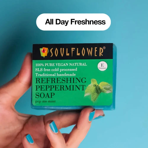 Refreshing Peppermint Soap vegan organic natural for soft skin