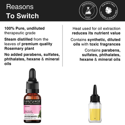 Non toxic pure rosemary oil for stress hairfall